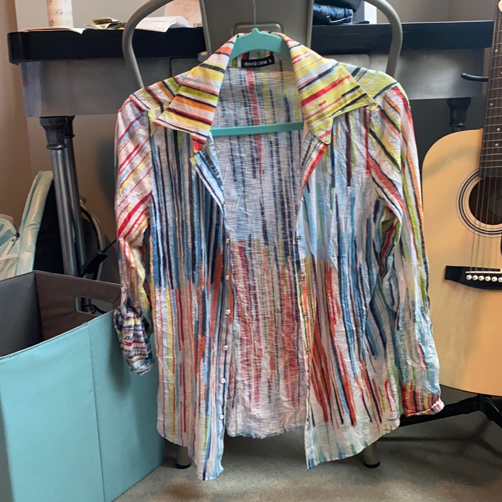 Size small striped button up shirt